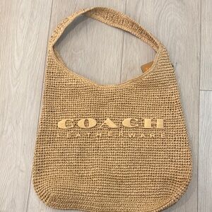 Coach Natural Woven Shoulder Bag